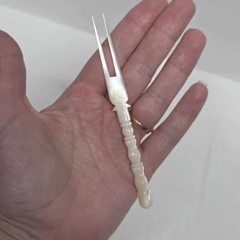 Vintage Mother Of Pearl Cocktail Fork 4.5 Inches Long